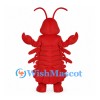 Lobster Mascot Costume in Red with Broad Segmented Body