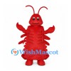 Lobster Mascot Costume in Red with Broad Segmented Body
