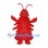 Lobster Mascot Costume in Red with Broad Segmented Body