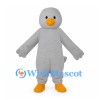 Duck Mascot Costume in Gray with Orange Bill and Feet