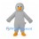 Duck Mascot Costume in Gray with Orange Bill and Feet