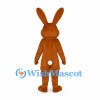 Rabbit Mascot Costume in Brown with White Belly and Tall Ears