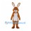 Rabbit Mascot Costume in Brown with White Belly and Tall Ears