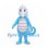 Seahorse Mascot Costume in Blue with White Back Spines