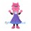 Cat Mascot Costume in Pink with Purple Dress and Head Bow