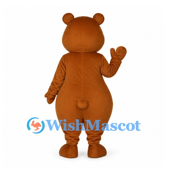 Bear Mascot Costume in Brown with White Belly and Cheeks