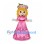 Doll Mascot Costume with Shiny Pink Gown and Floral Hat