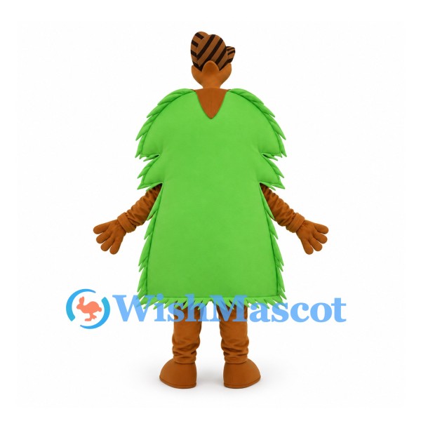 Tree Mascot Costume with Lime Green Leaves and Branch Tuft