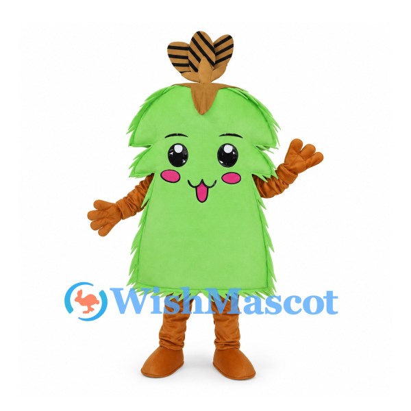 Tree Mascot Costume with Green Leaf Body and Brown Branches