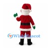 Santa Claus Mascot Costume with Red Suit and Green Mittens