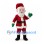Santa Claus Mascot Costume with Red Suit and Green Mittens