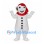 Snowman Mascot Costume with Red Hat and Scarf