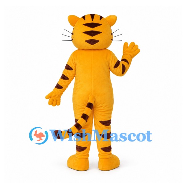 Tiger Mascot Costume in Yellow with Pink Belly Star