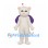 Winged Cat Mascot Costume in White with Purple Wings