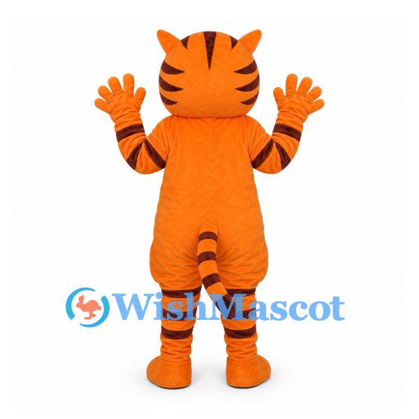 Tiger Mascot Costume in Orange with Pink Belly Star