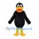 Black Duck Mascot Costume with Yellow Feet and Orange Bill