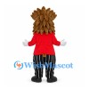 Lion Mascot Costume with Red Jacket and Striped Pants