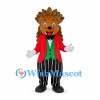 Lion Mascot Costume with Red Jacket and Striped Pants