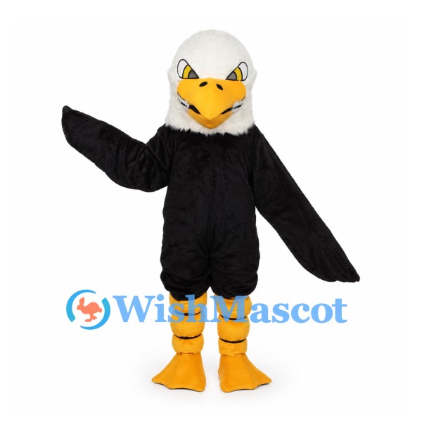 Bald Eagle Mascot Costume with Black Wings and White Head