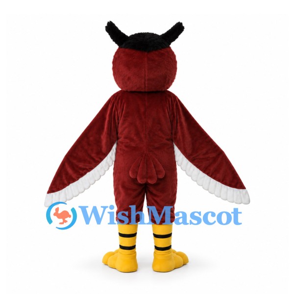 Owl Mascot Costume in Brown with White Chest