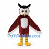 Owl Mascot Costume in Brown with White Chest
