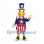 Bald Eagle Mascot Costume with Patriotic Top Hat and Striped Shorts