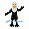Bald Eagle Mascot Costume in Black with White Head and Neck