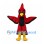 Cardinal Mascot Costume in Red with Black Wing Trim