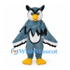 Owl Mascot Costume in Blue Gray with Layered Wings