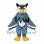 Owl Mascot Costume in Blue Gray with Layered Wings