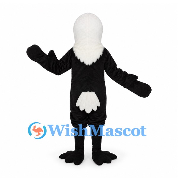Bald Eagle Mascot Costume in Black with White Head