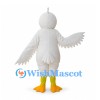 Eagle Mascot Costume in White with Yellow Beak and Winged Arms