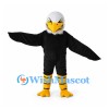 Bald Eagle Mascot Costume in Black with White Head and Striped Legs