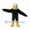 Bald Eagle Mascot Costume in Black with White Head and Striped Legs
