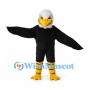 Bald Eagle Mascot Costume in Black with White Head and Striped Legs
