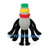 Monster Mascot Costume with Stacked Colorful Head and Multiple Black Arms