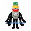 Monster Mascot Costume with Stacked Colorful Head and Multiple Black Arms