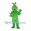 Alien Mascot Costume in Green with Antennae and Shoulder Creature