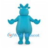 Alien Mascot Costume in Turquoise with Horns and Pointed Ears