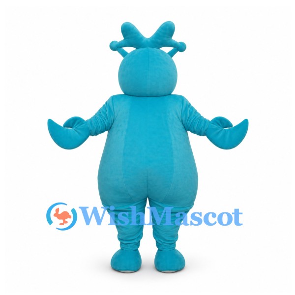 Alien Mascot Costume in Turquoise with Horns and Pointed Ears