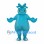 Alien Mascot Costume in Turquoise with Horns and Pointed Ears
