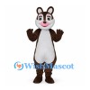 Squirrel Mascot Costume in Brown with White Belly and Pink Nose