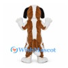 Saint Bernard Dog Mascot Costume with Brown and White Fur and Rescue Pouch