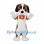 Saint Bernard Dog Mascot Costume with Brown and White Fur and Rescue Pouch