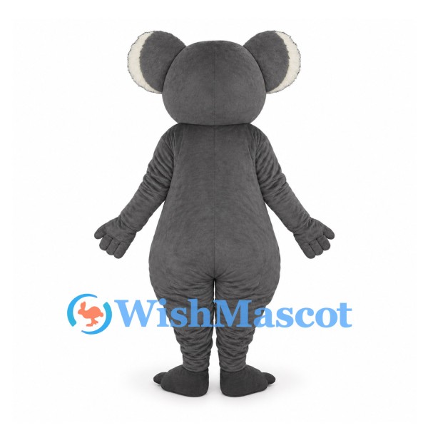 Koala Mascot Costume in Gray with Blue Eyes and White Belly