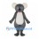 Koala Mascot Costume in Gray with Blue Eyes and White Belly