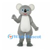 Koala Mascot Costume in Light Gray with Blue Eyes