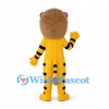 Lion Mascot Costume with Brown Mane and Yellow Striped Body