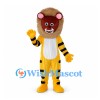 Lion Mascot Costume with Brown Mane and Yellow Striped Body