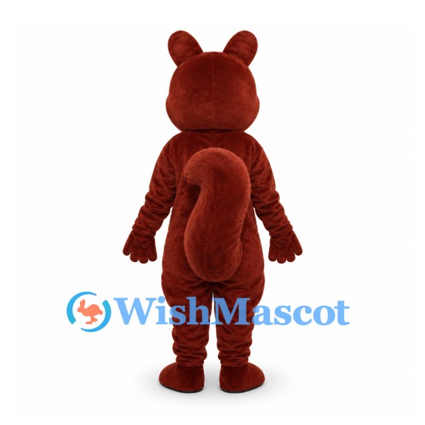 Squirrel Mascot Costume in Reddish Brown with White Belly